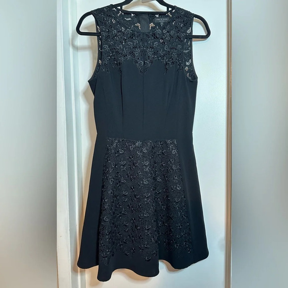 Rag & Bone Aya Lace-Panel Black Dress Size 2 - Picture 3 of 9